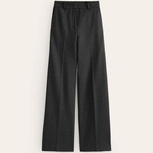 Boden Charcoal Wide-Leg Trousers